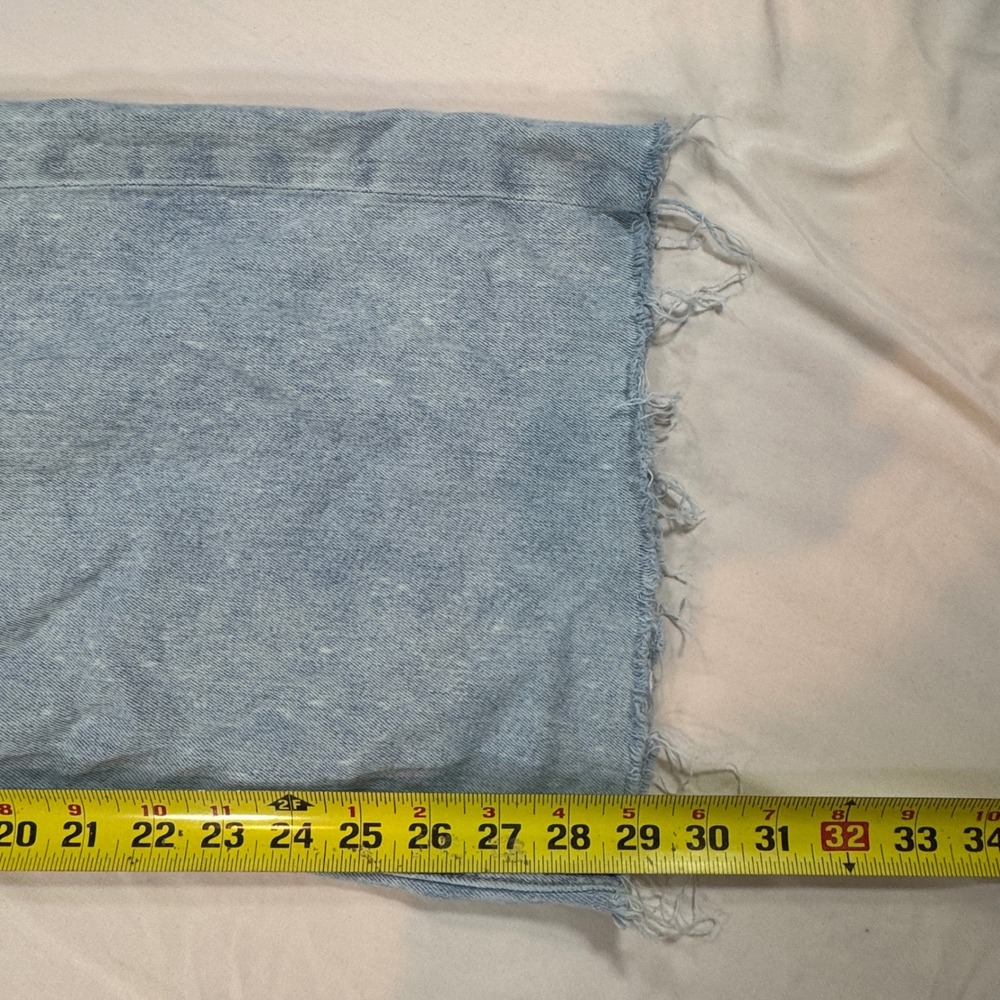 Y2K American Eagle Super High Rise Baggy Wide Leg Jeans Light Wash Size 12 Boho - Picture 6 of 8